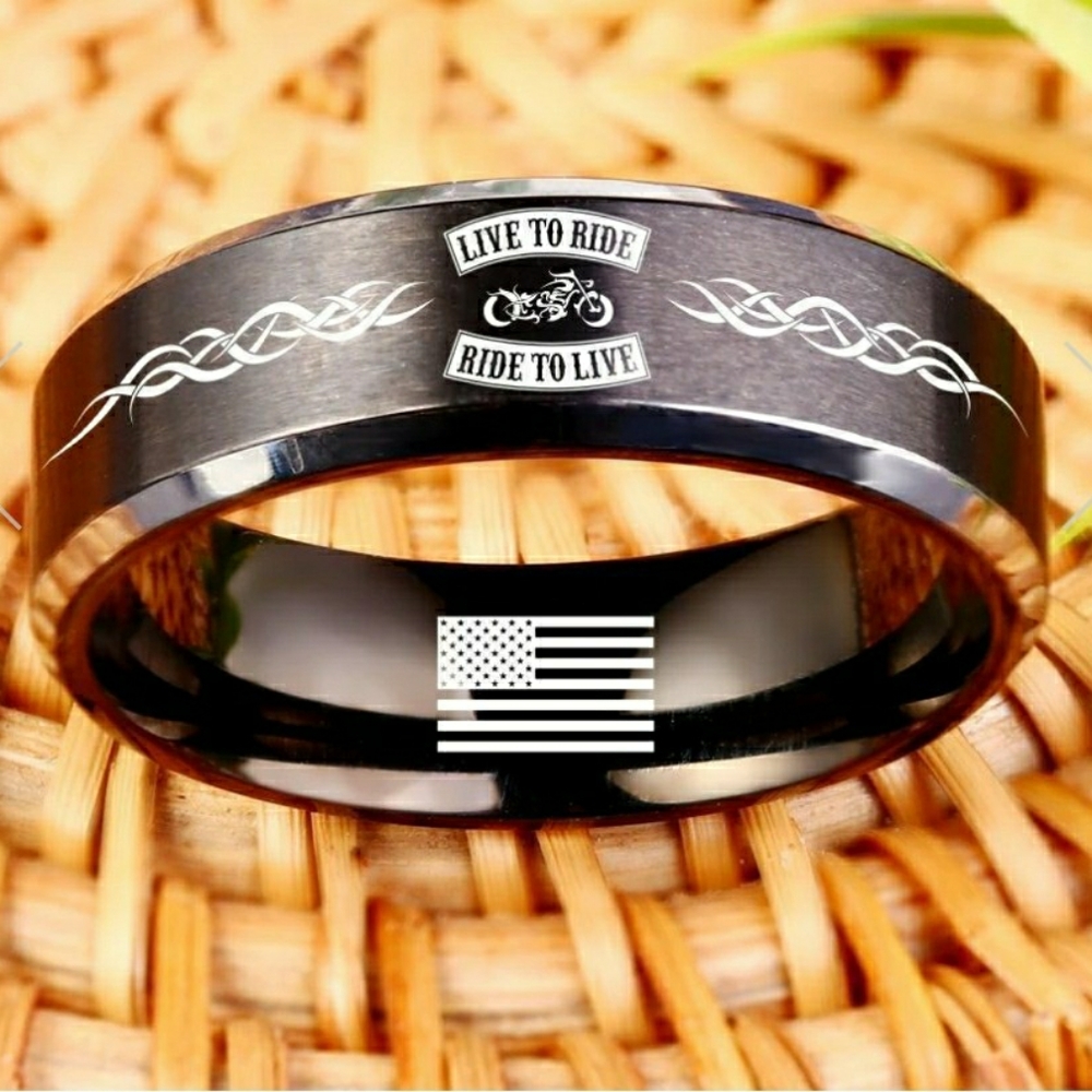 Mens/ Women's Titanium Motorcycle Ring sz 10